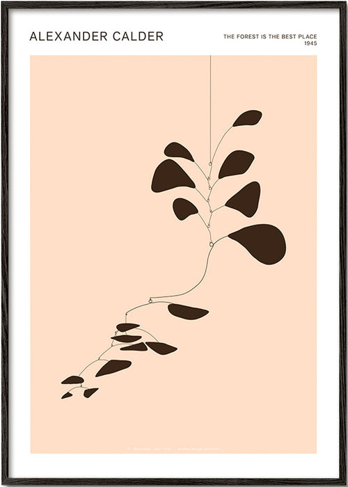 Botanischer Druck: Calder-Mobile mit schwarzen Blättern
