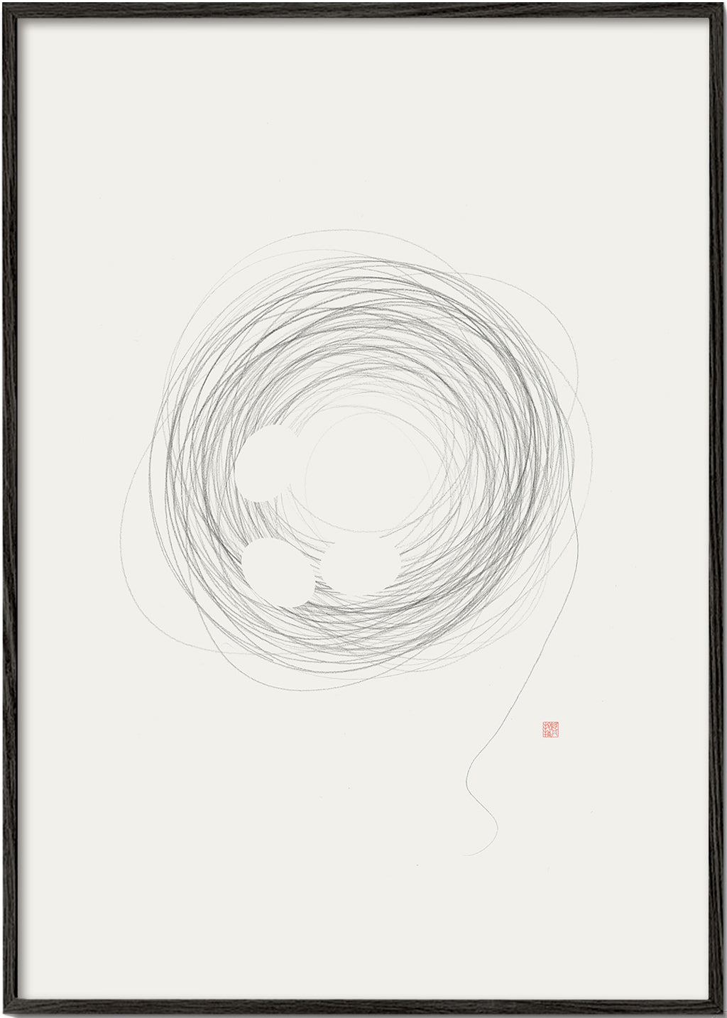 Minimalistisch design: nest in lijnkunst