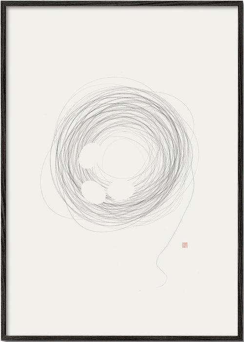 Minimalistisch design: nest in lijnkunst