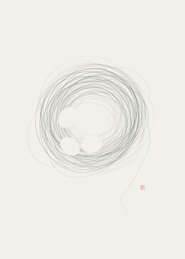 Minimalistisch design: nest in lijnkunst