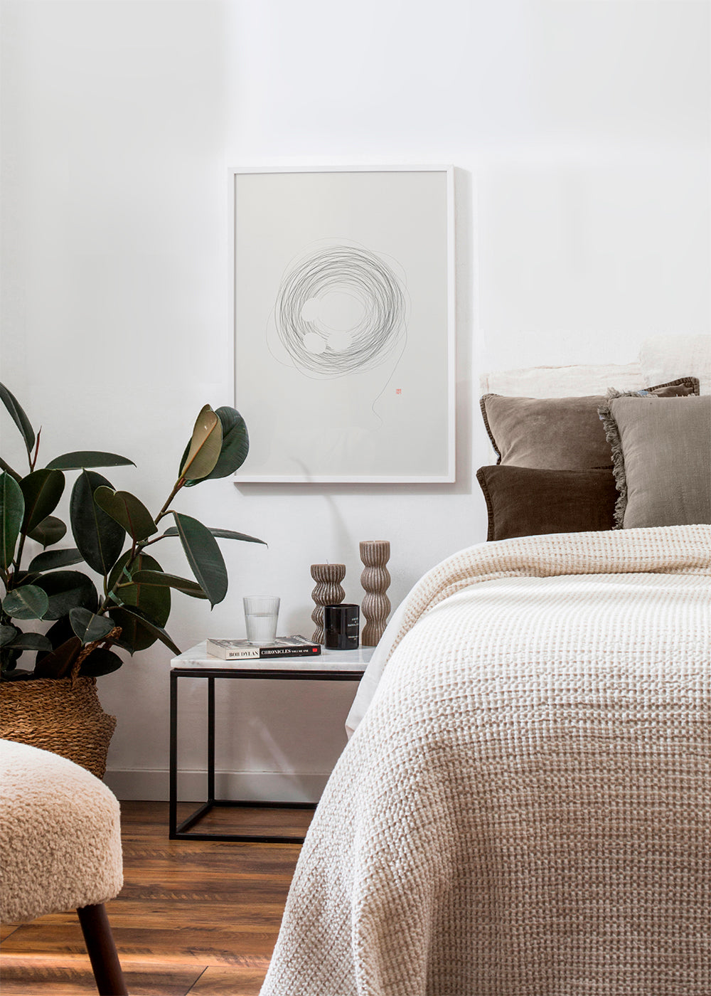 Minimalistisch design: nest in lijnkunst