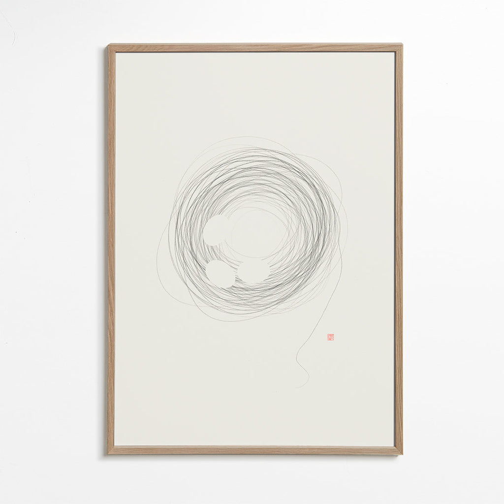 Minimalistisch design: nest in lijnkunst