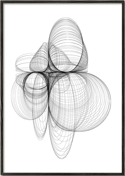 Geometrische poster met organische lijndraai