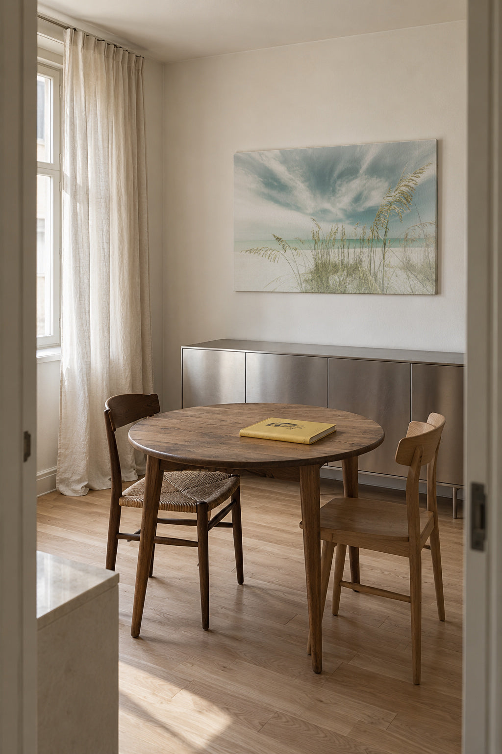 Heavenly calmness on the beach | Vintage - Unframed canvas in an interior