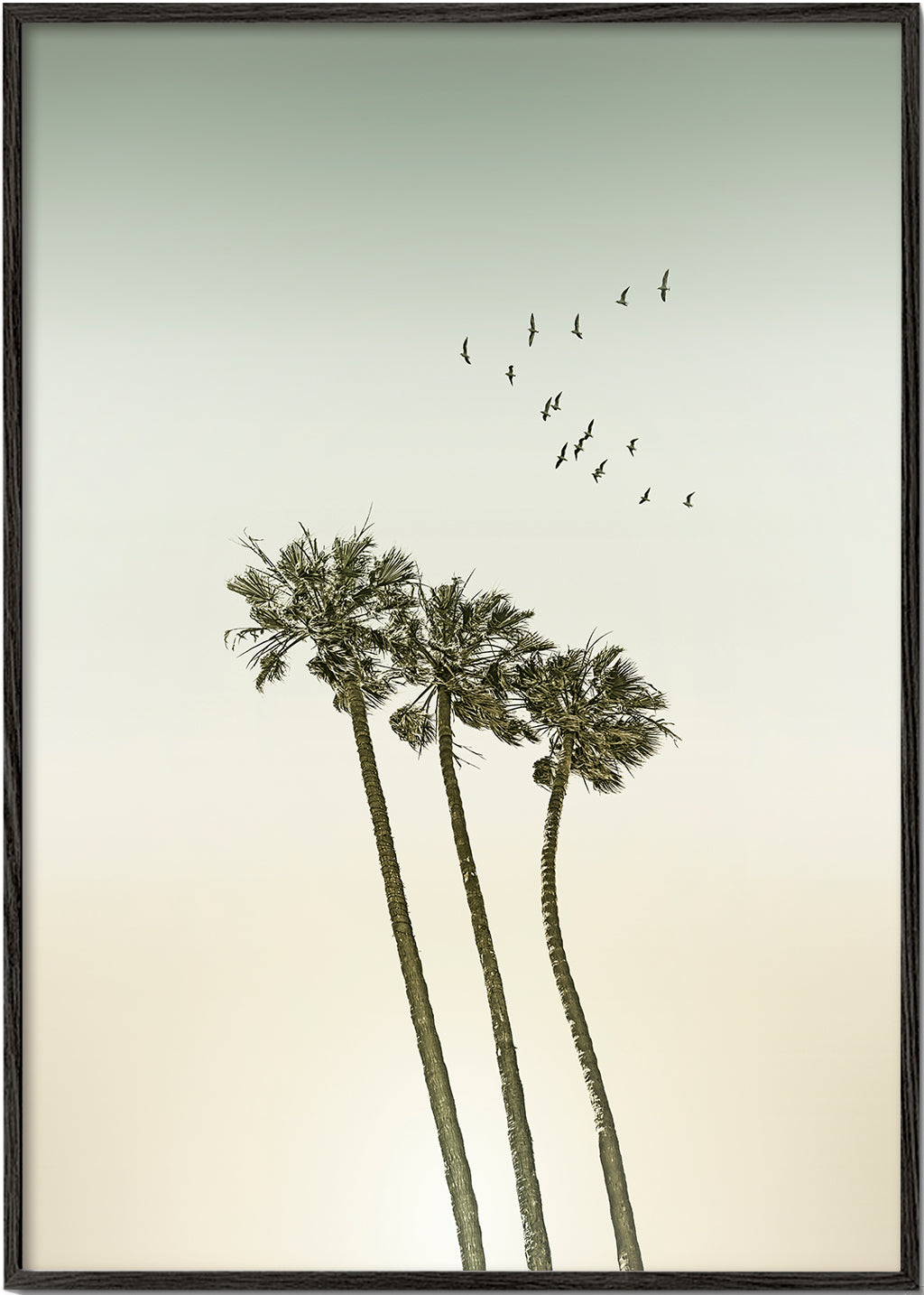 Landschap kunst: palmbomen bij zonsondergang