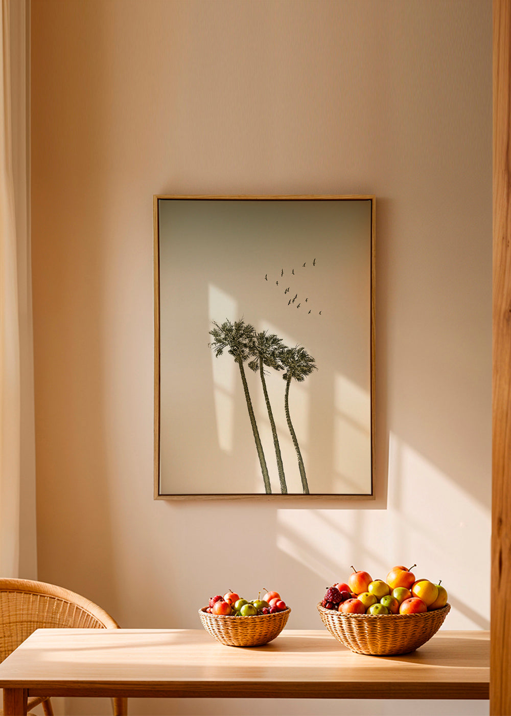 Landschap kunst: palmbomen bij zonsondergang
