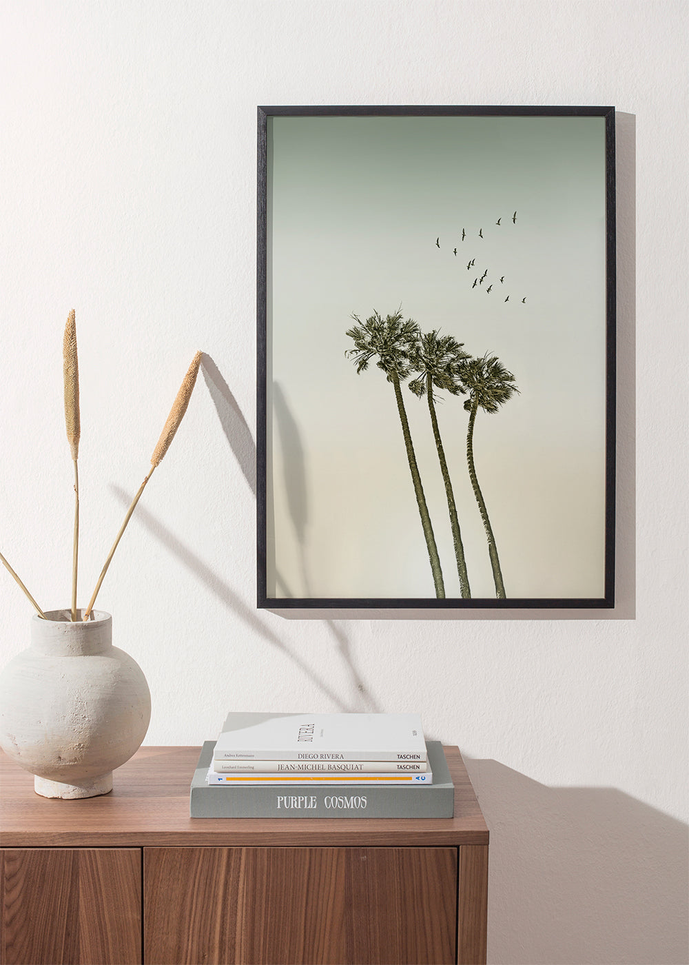 Landschap kunst: palmbomen bij zonsondergang