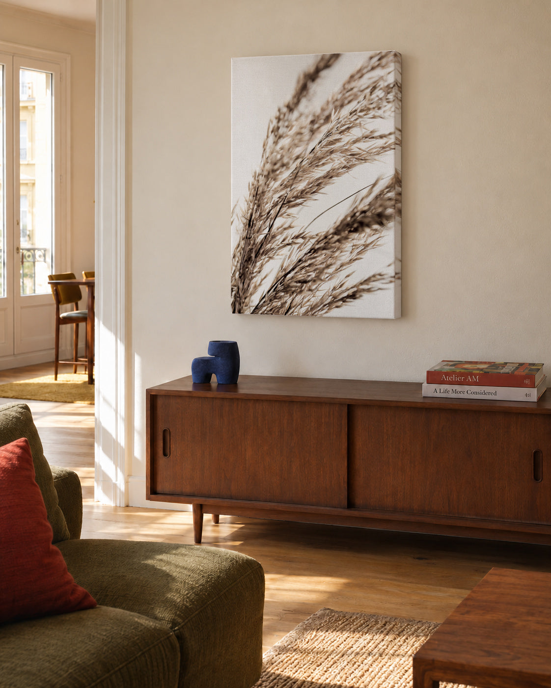 Grass 14 - Unframed canvas in an interior