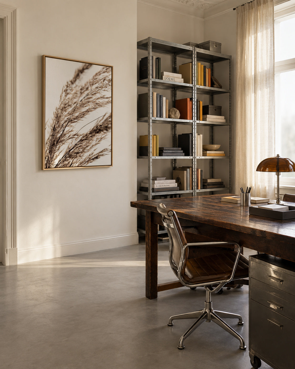 Grass 14 - Framed canvas in an interior