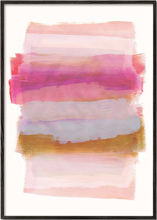 Abstract kunst roze en gouden penseelstreken