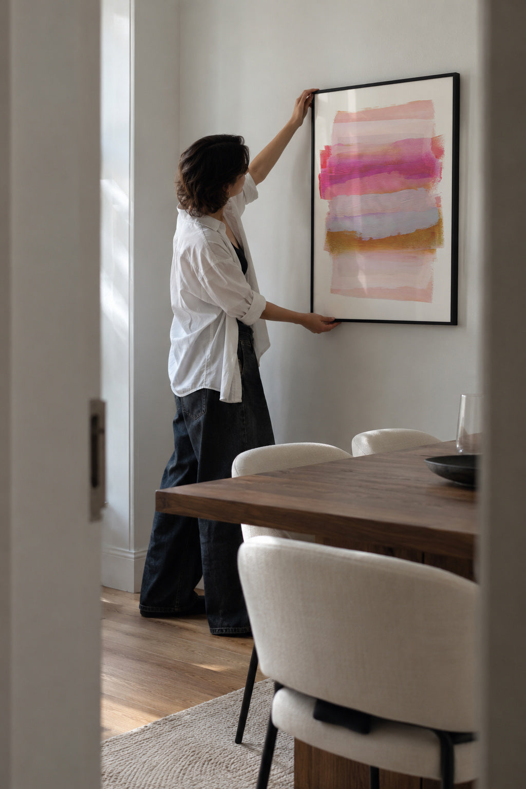 Abstract Brush Strokes 45 - Framed poster in an interior