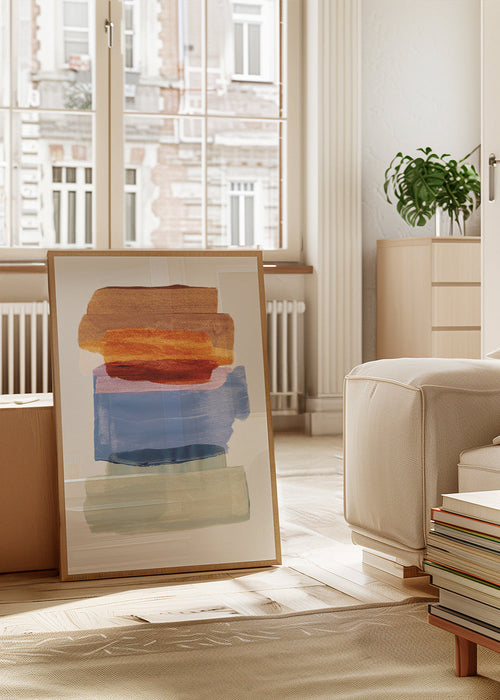 Abstracte kunst gelaagde penseelstreken