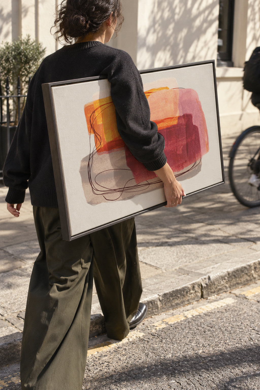 Abstract Brush Strokes 51 - Framed canvas in an interior