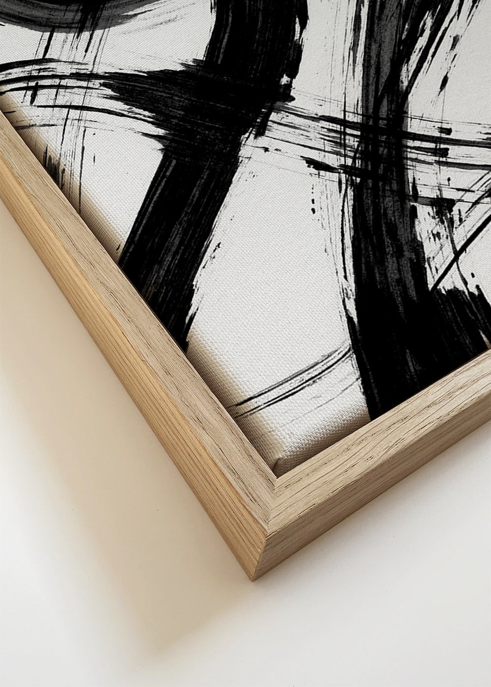 Abstracte kunst met gebarenpenselen in zwart-wit