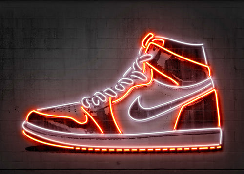 Sport kunst: Jordan neon sneaker
