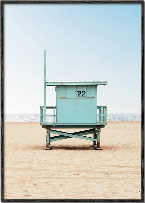 Landschap kunst: strandhuisje nr.22 in minimalistische setting