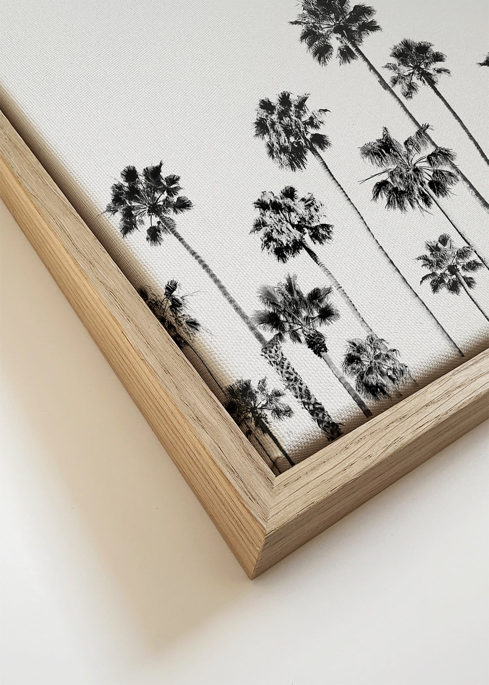 Botanische print van palmen in zwart-wit