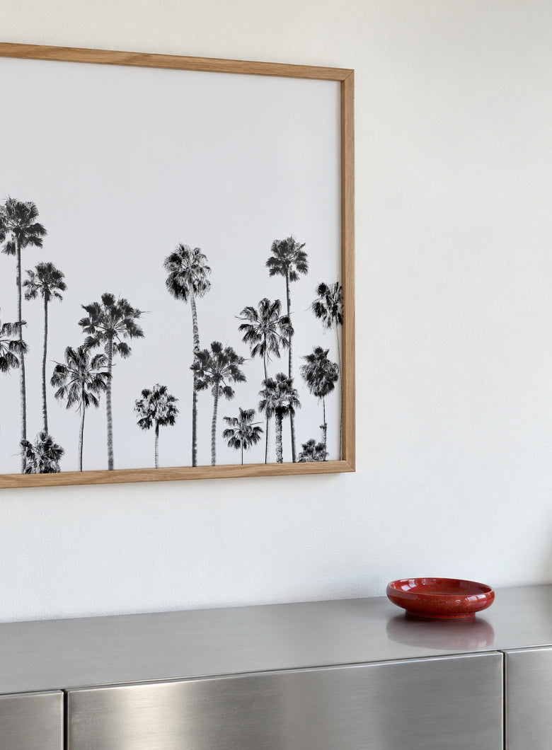 Black And White Palms 2 - Framed poster detail