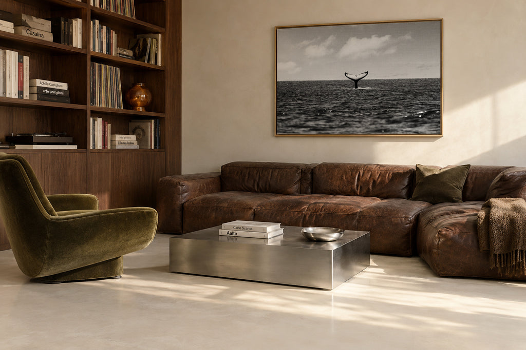 Whale Tail - Framed canvas in an interior