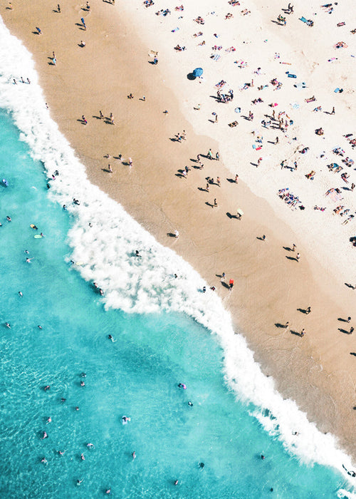 Strandlandschap print met luchtfoto en turquoise zee