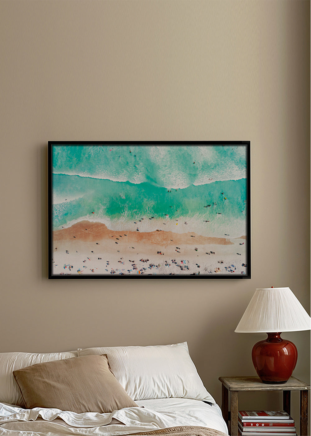 Landschap kunst: luchtfoto van turkooizen strand