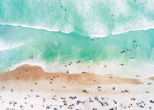 Landschap kunst: luchtfoto van turkooizen strand