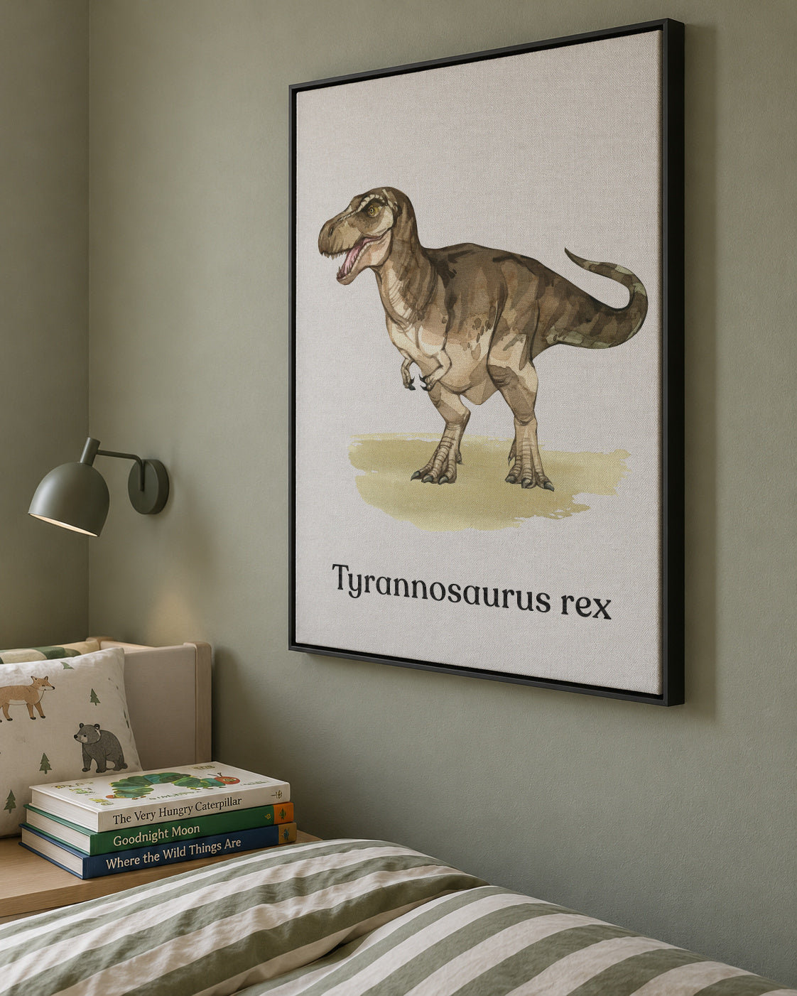 Tyrannosaurus rex - Framed canvas in an interior