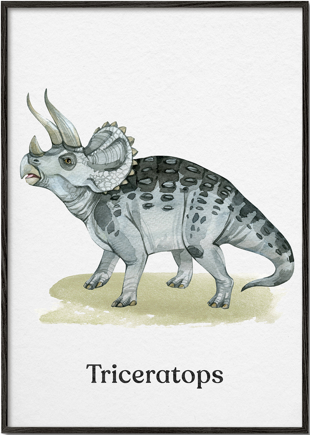 Œuvre Triceratops aquarelle illustrée