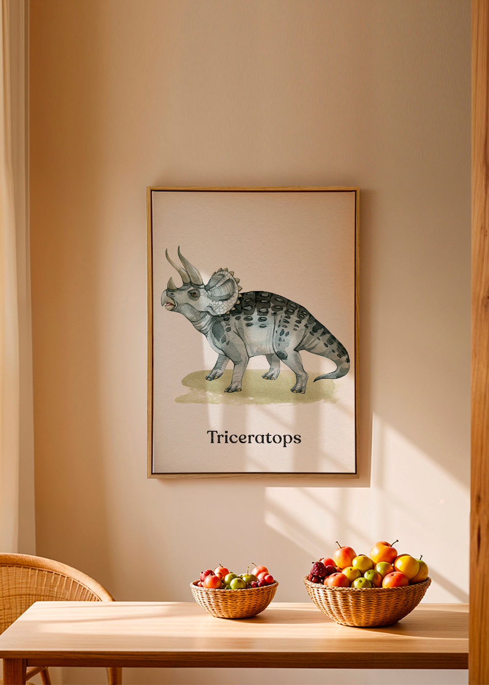 Œuvre Triceratops aquarelle illustrée
