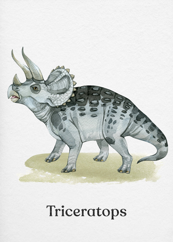 Œuvre Triceratops aquarelle illustrée
