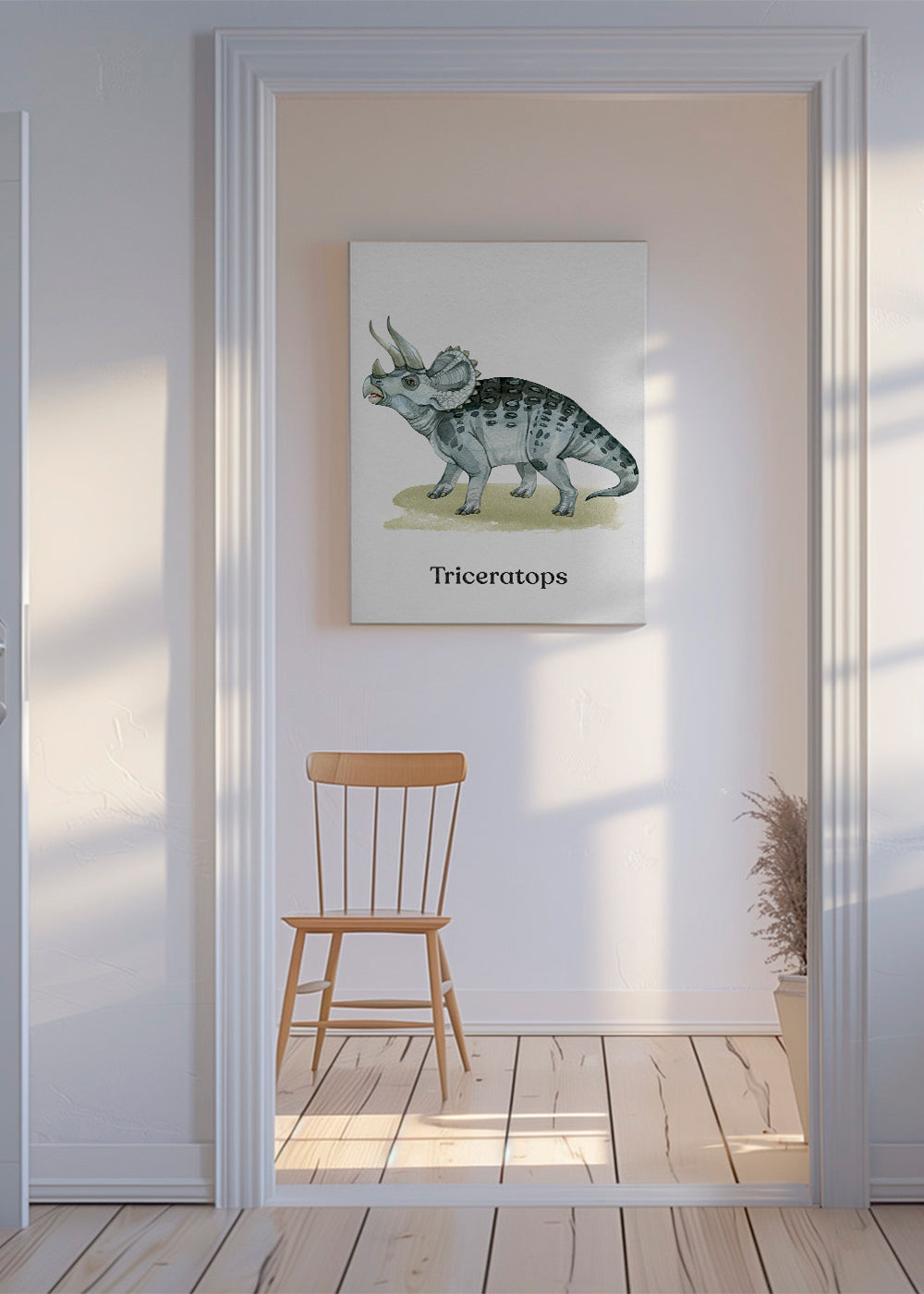 Œuvre Triceratops aquarelle illustrée