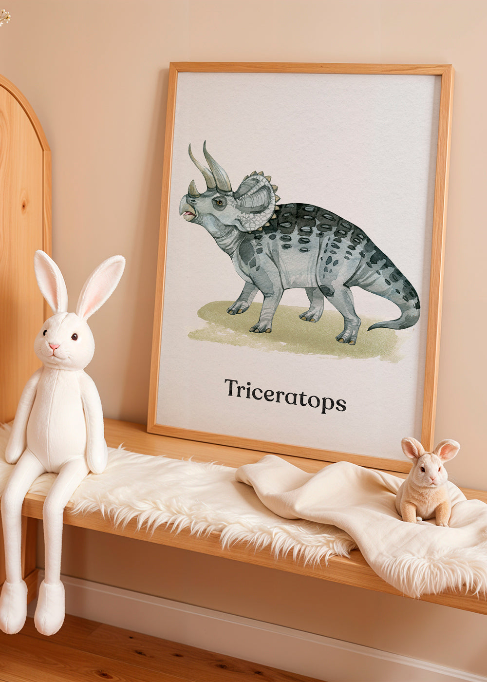 Œuvre Triceratops aquarelle illustrée
