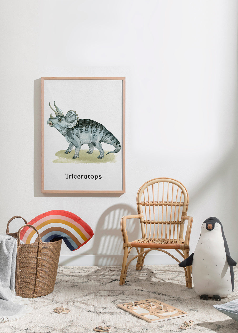 Œuvre Triceratops aquarelle illustrée