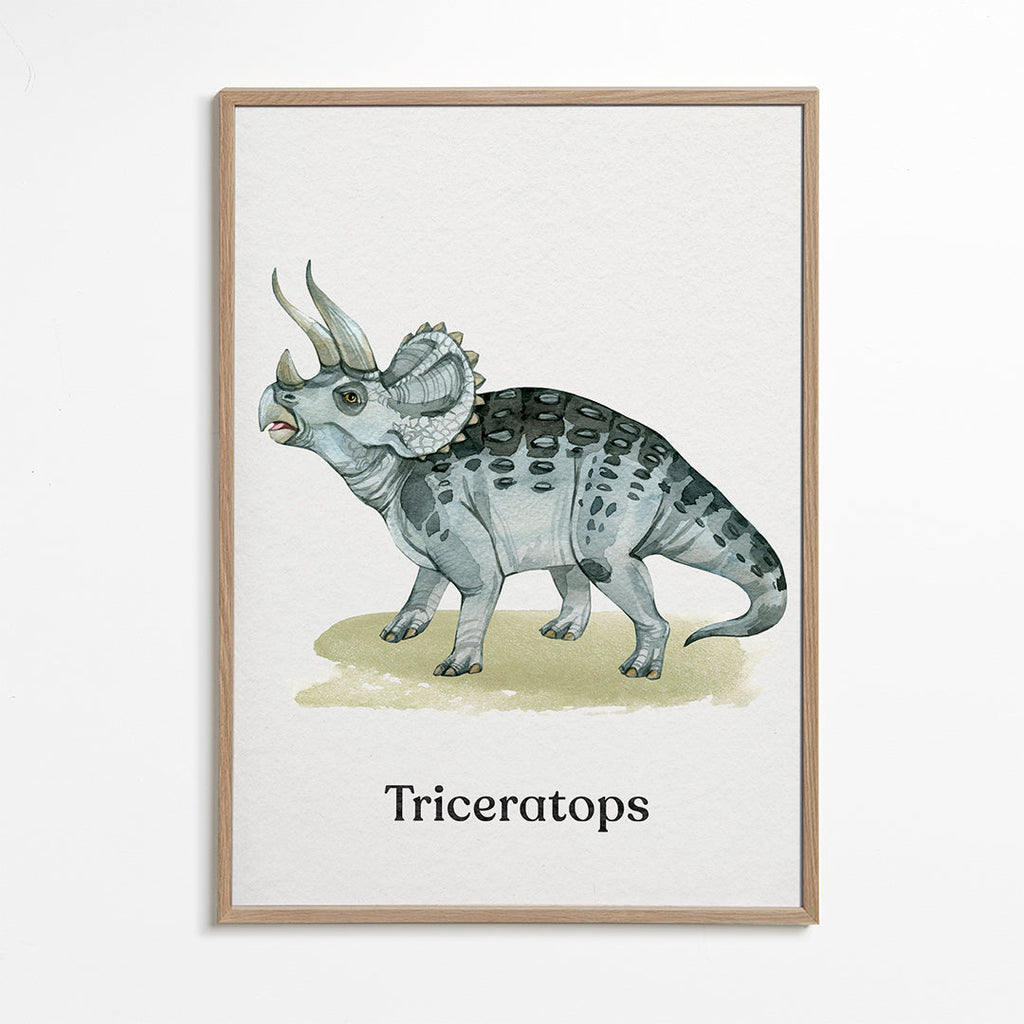 Œuvre Triceratops aquarelle illustrée