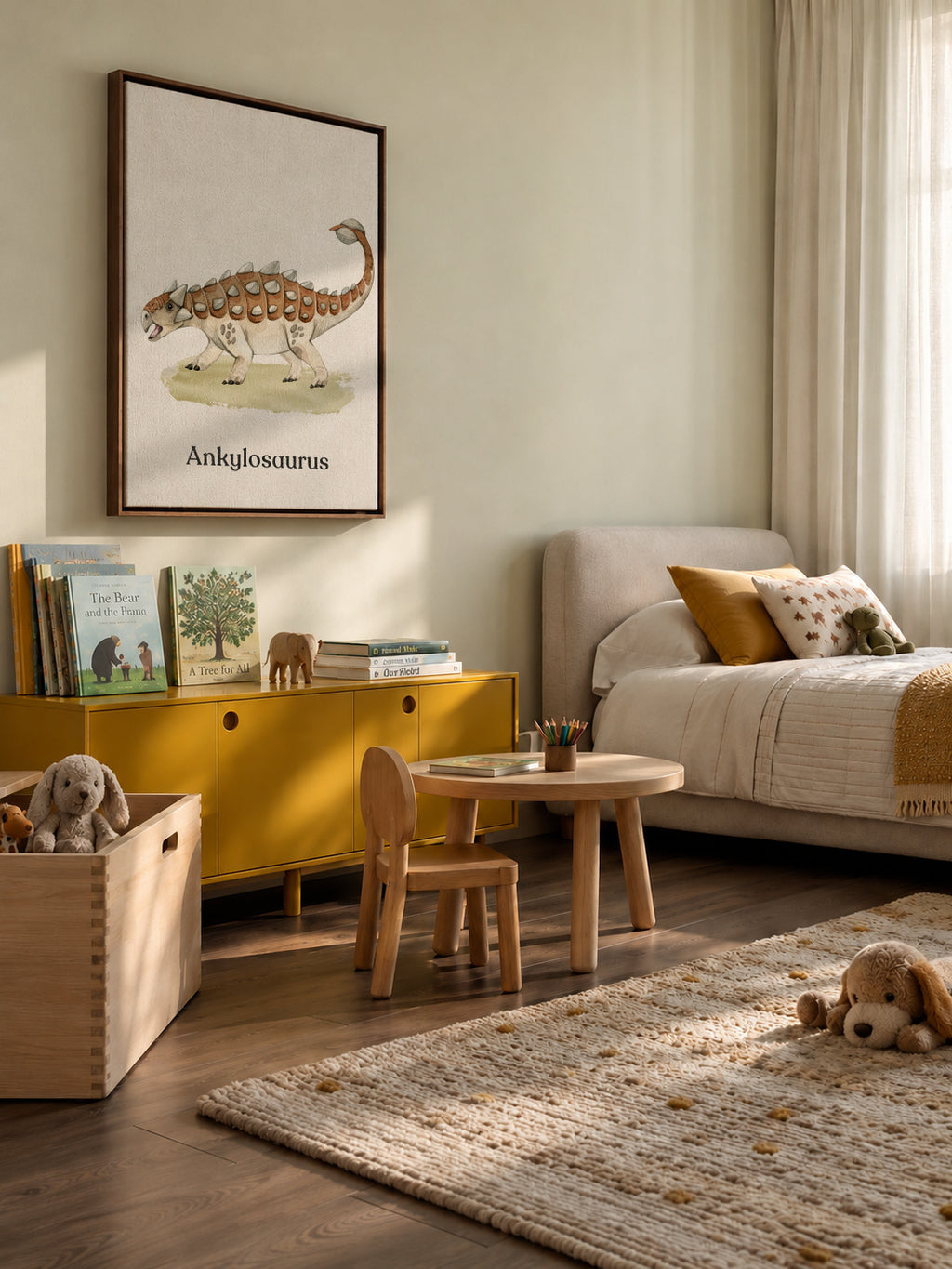 Ankylosaurus - Framed canvas in an interior