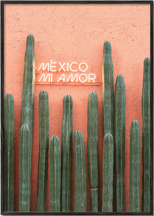 Botanische print Mexico cactus met neon