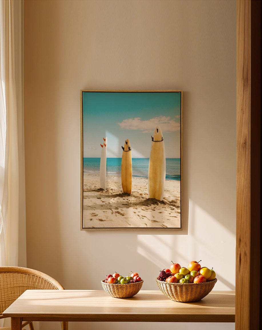 Malibu Surfboards - Framed canvas in an interior