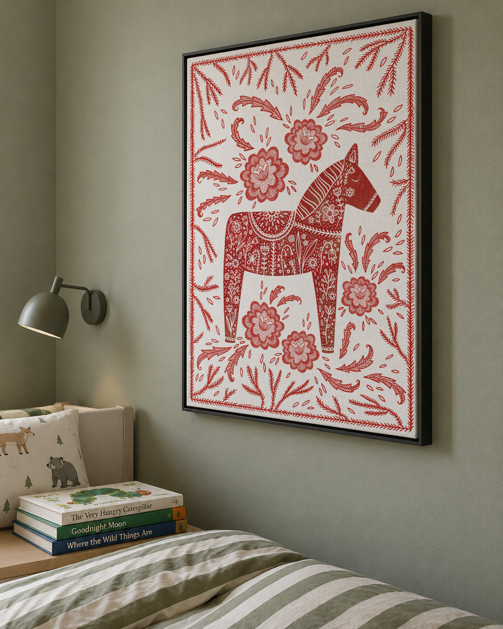 Dala Horse - Framed canvas in an interior