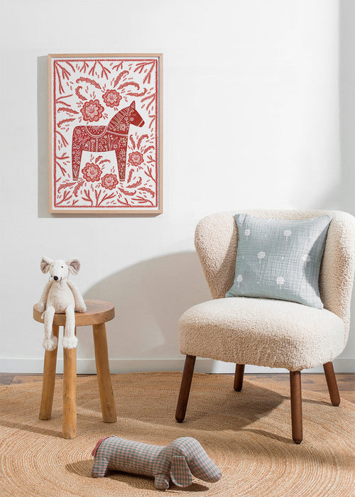 Dala-paard rood kunstprint