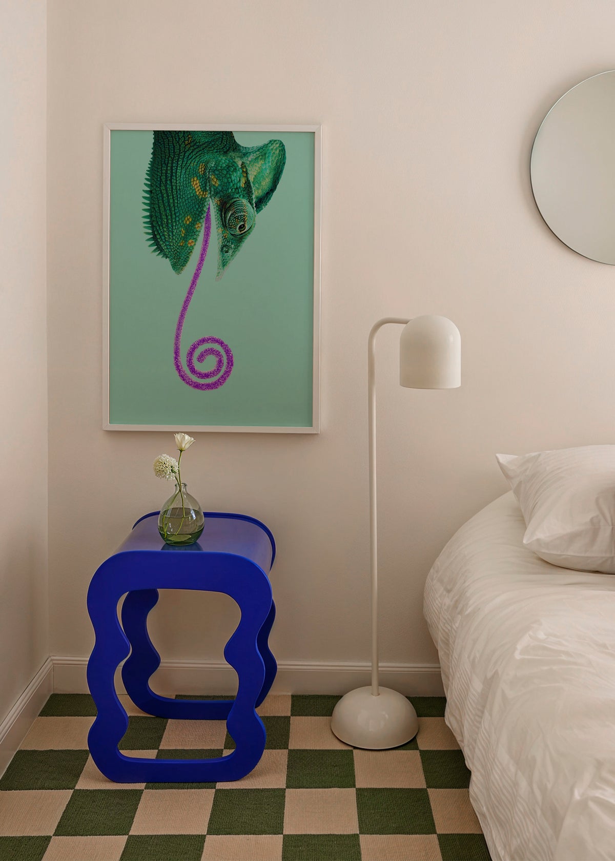Candy Chameleon - Framed poster in an interior