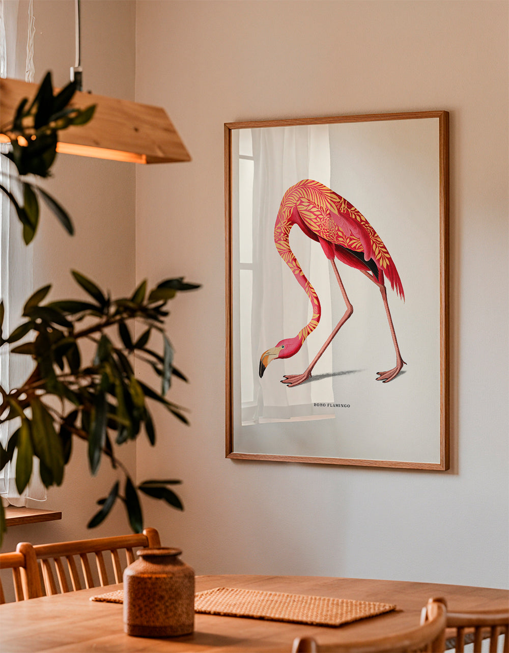 Boho flamingo illustratie