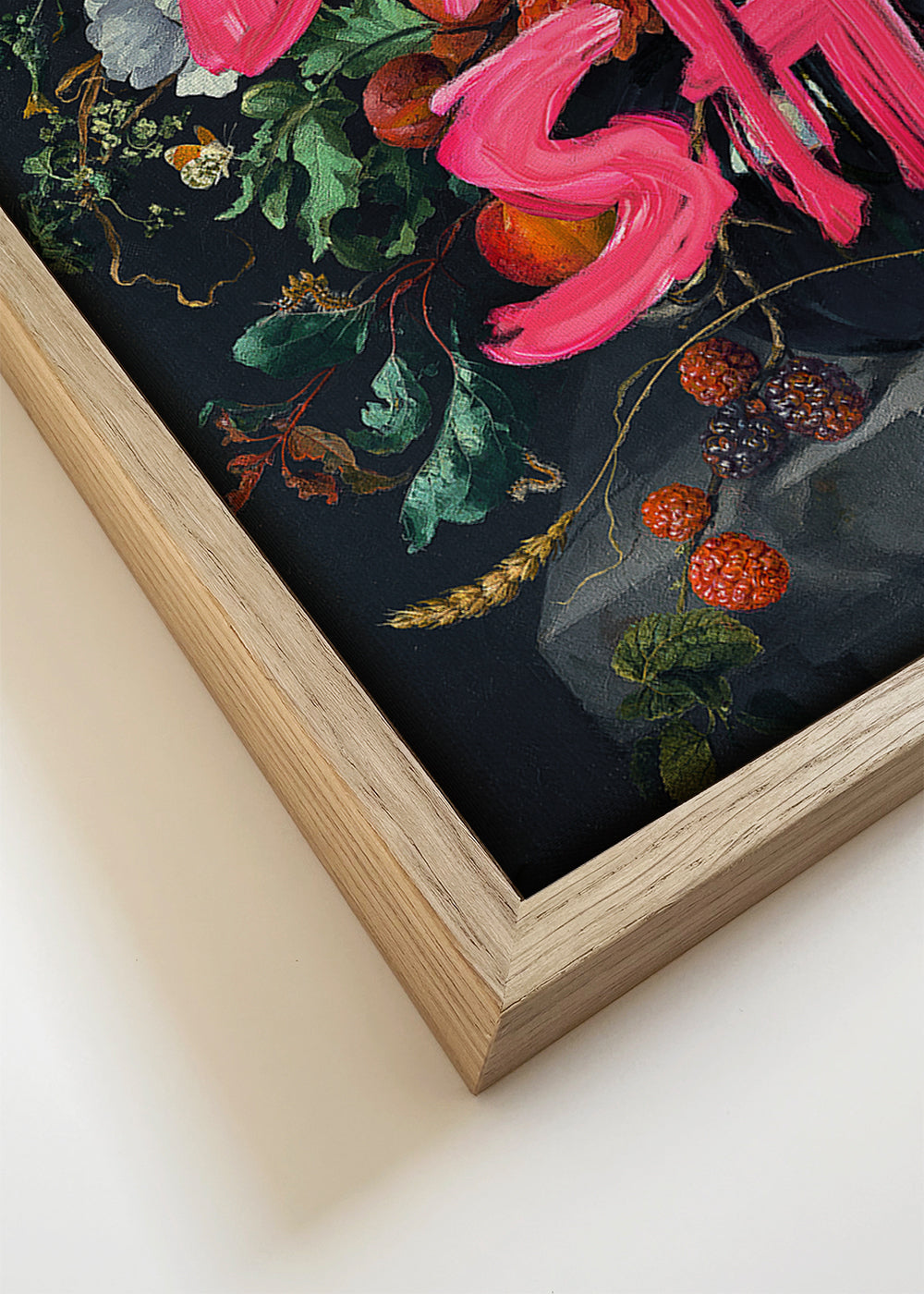 Botanische poster met gedurfd lettertype op stilleven
