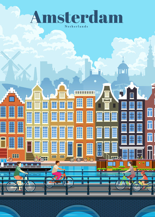 Travel to Amsterdam - Unframed art print