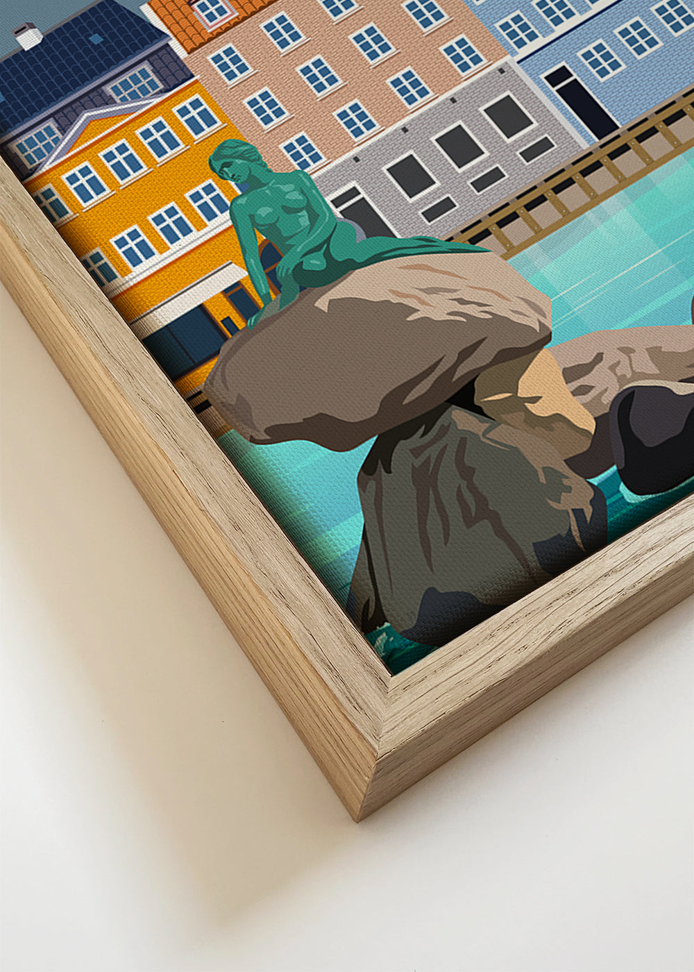 Reisposter: Kopenhagen kleurrijke haven