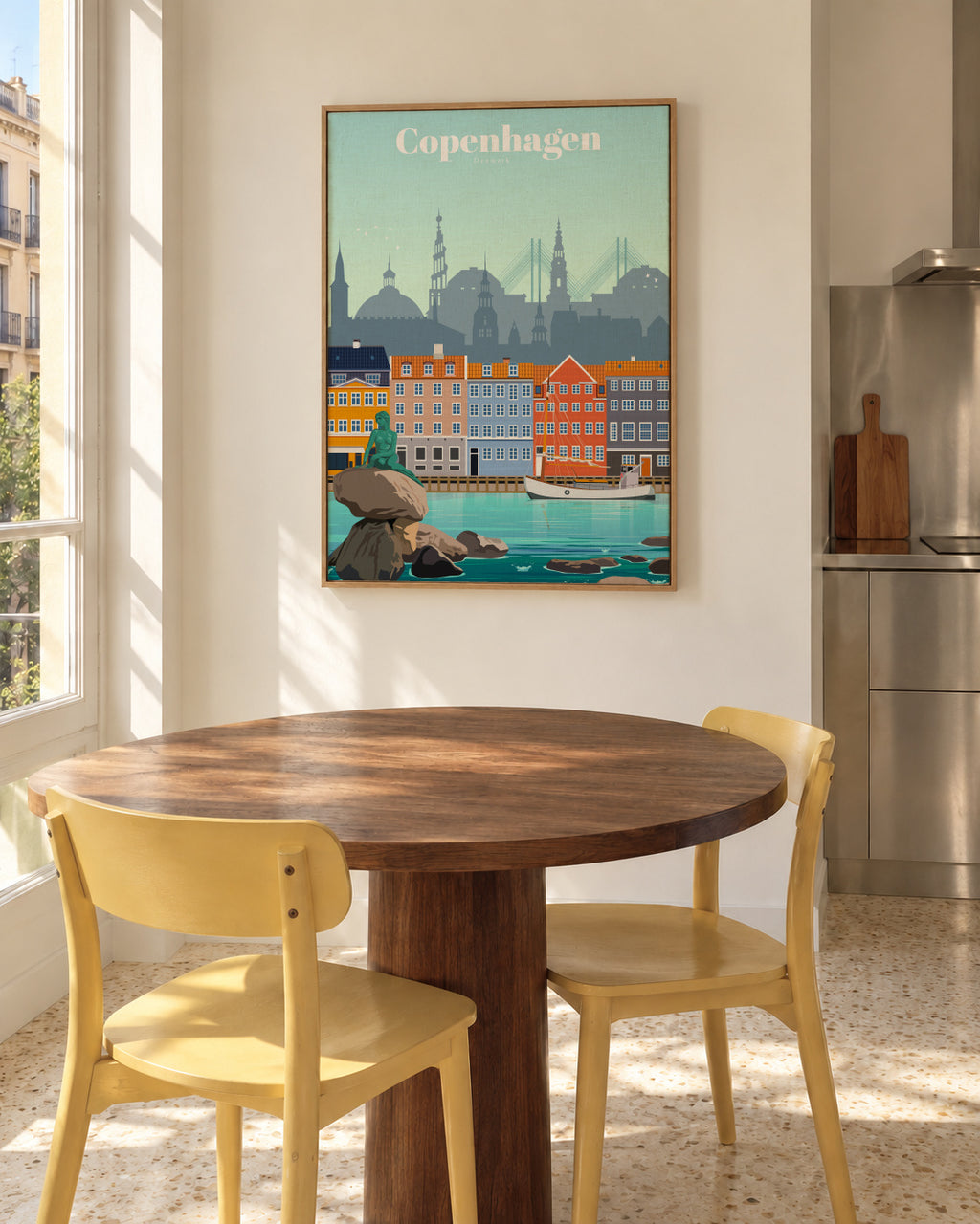 Travel to Kobenhavn - Framed canvas in an interior