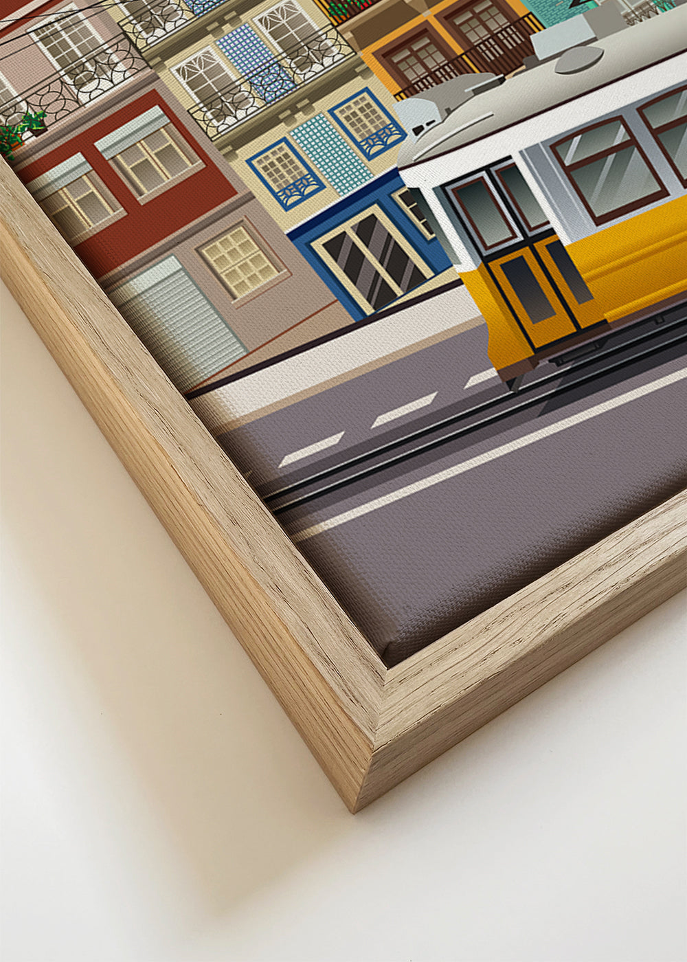 Reisposter: gele tram van Lissabon