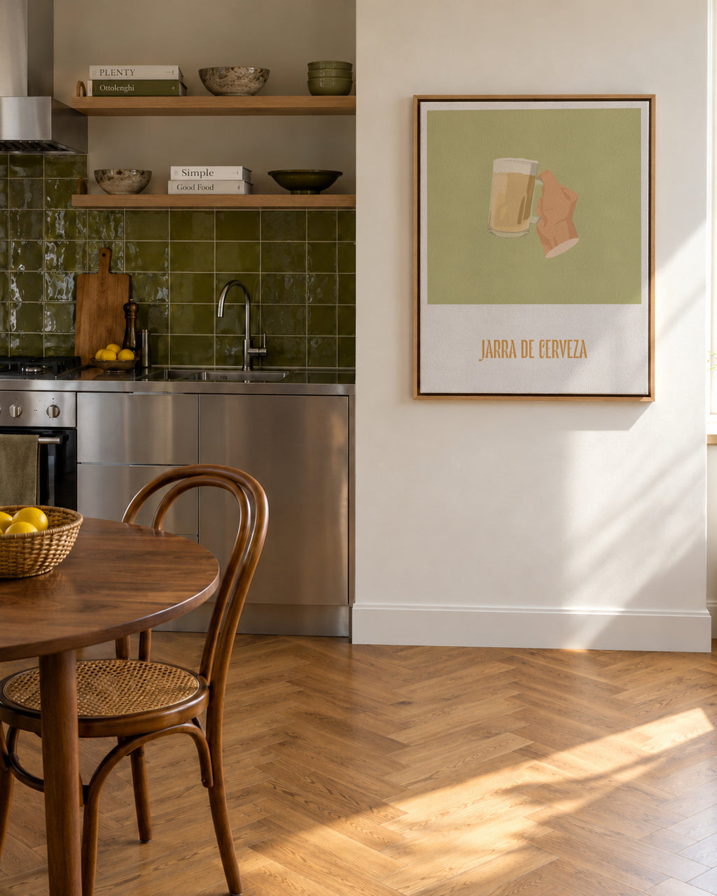 Jarra de cerveza - Framed canvas in an interior