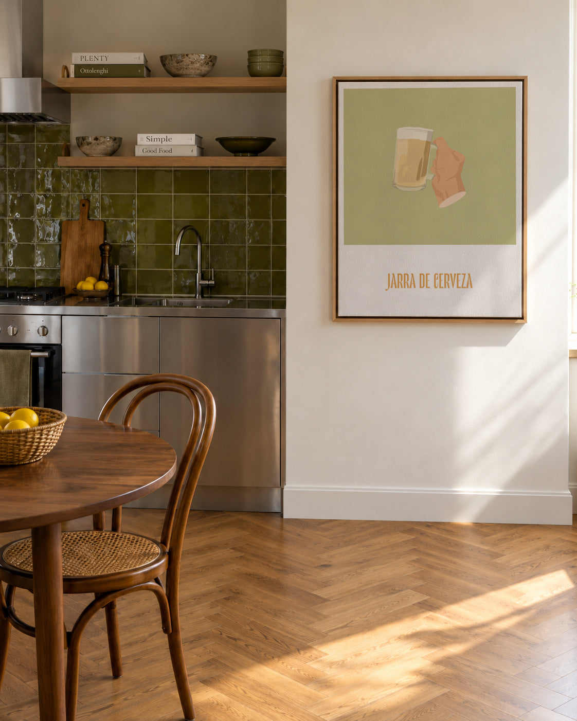 Jarra de cerveza - Framed canvas in an interior