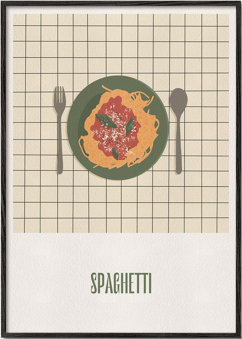 Keuken kunst Spaghetti bovenaanzicht