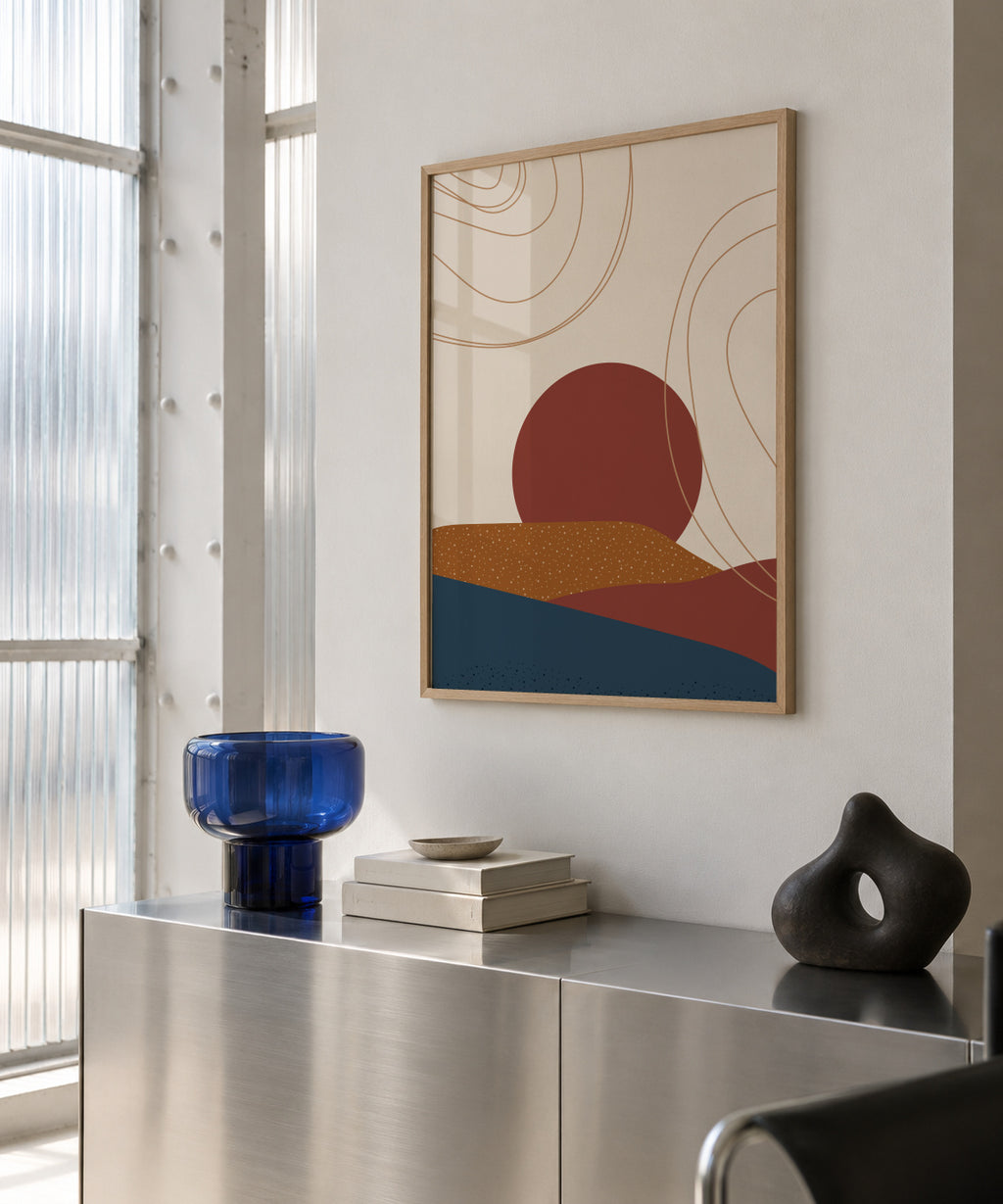 AbstractHill2 - Framed poster in an interior